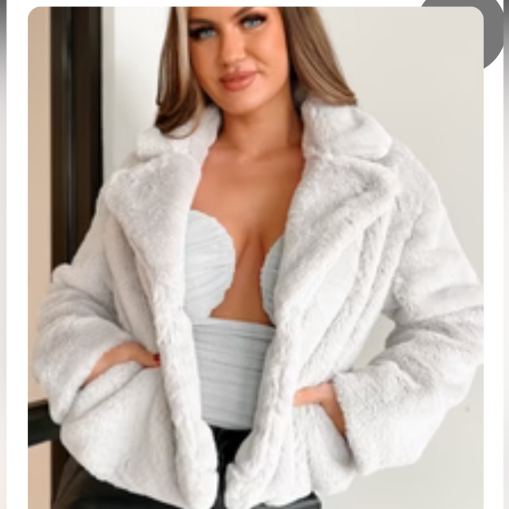 Cold Rush Faux Fur Jacket - light grey - Picture 4 of 4